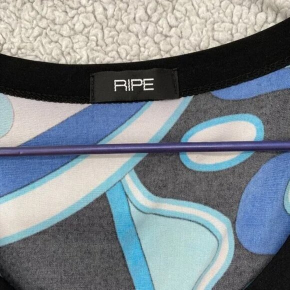 Ripe Maternity Tank Top Womens Size Large Paisley Purple Black Front Pockets - Picture 2 of 10